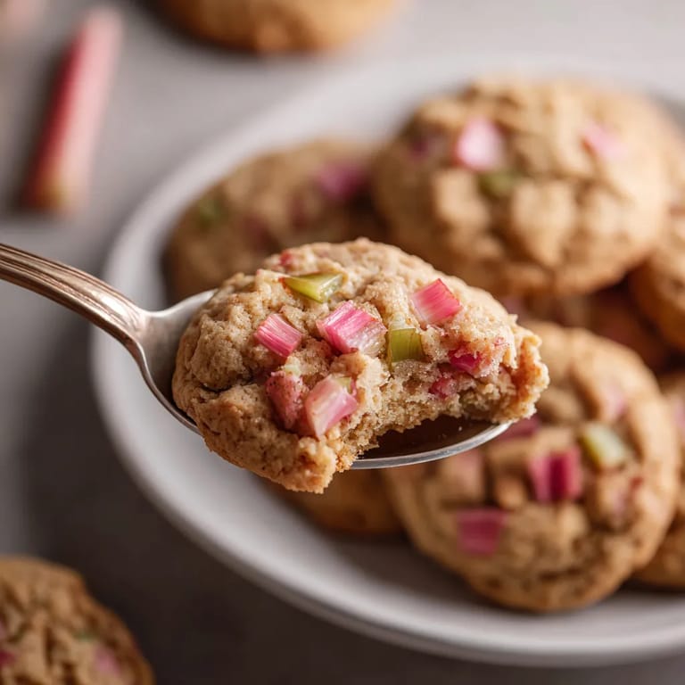 A spoon is scooping a cookie from a plate.