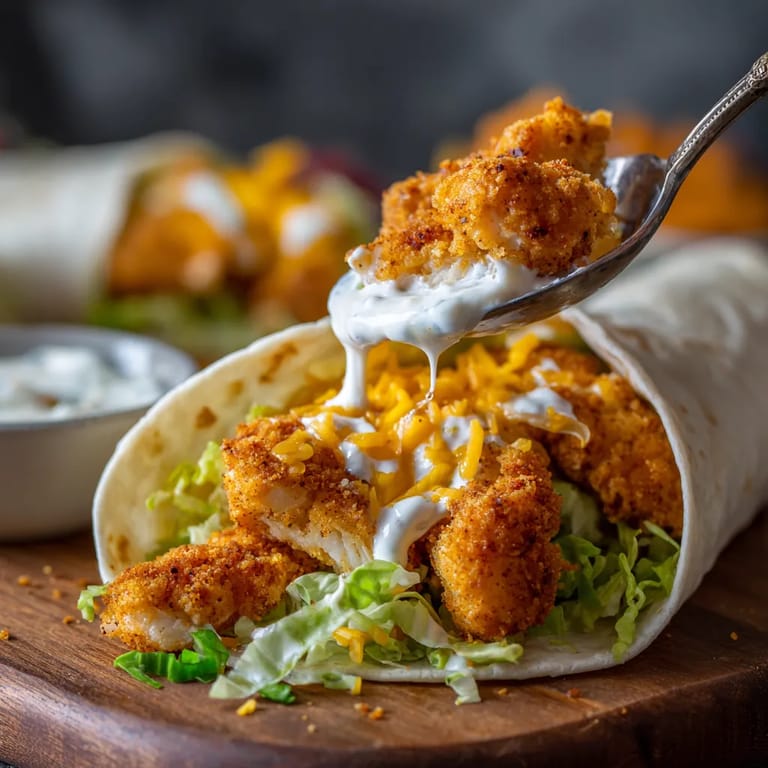 A crispy chicken ranch snack wrap.