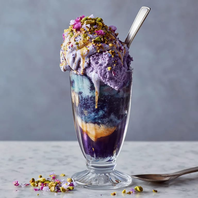 A glass of Aura-Indigo Rebel Float.