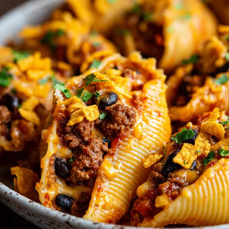 A bowl of nacho cheese stuffed shells.