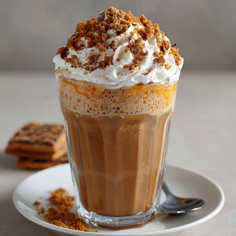A glass of pumpkin spice milkshake with whipped cream.