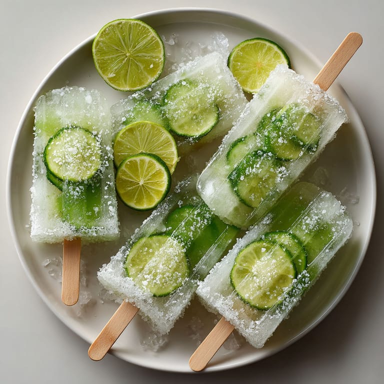 A plate of lime and cucumber ice cream.