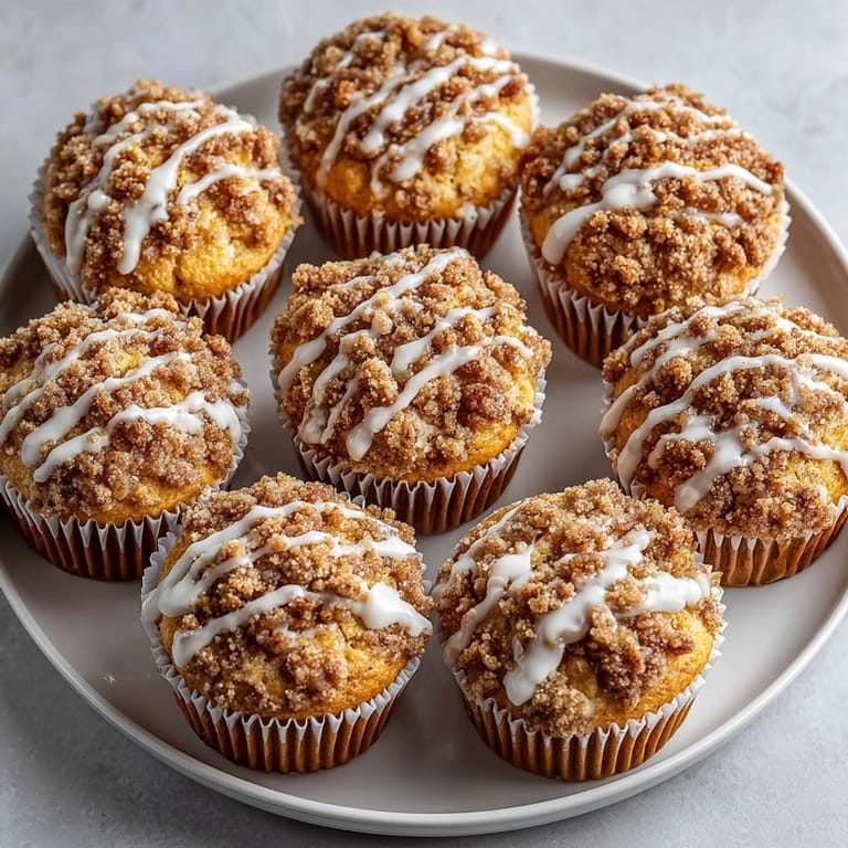 Moist Pumpkin Coffee Cake Muffins with Spiced Crumble cooling on a wire rack, ready for a warm autumn snack.