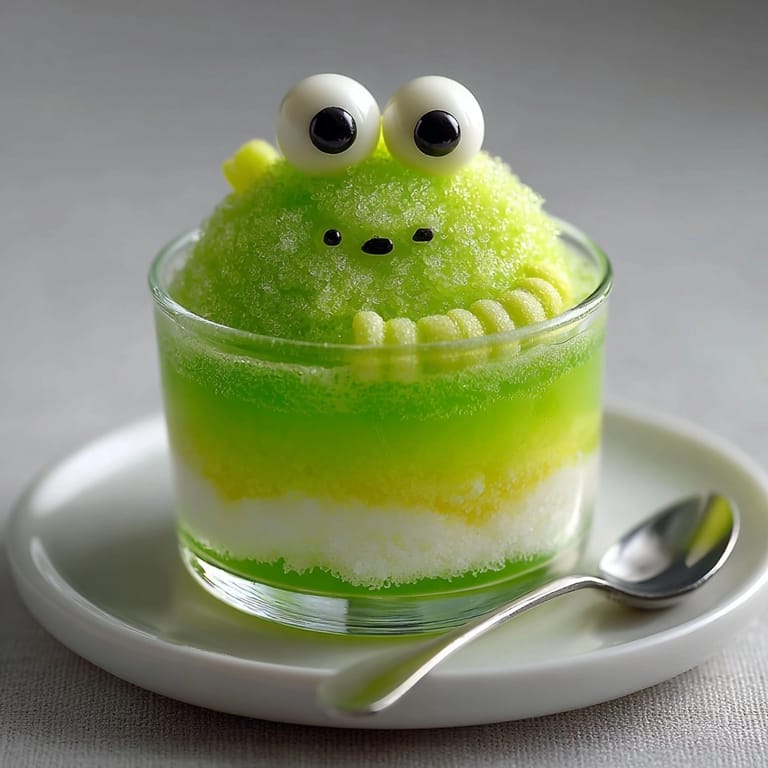 Jiggly Ectoplasm Slime Jello Cups chilling, topped with gooey slime and creepy candy eyeballs.