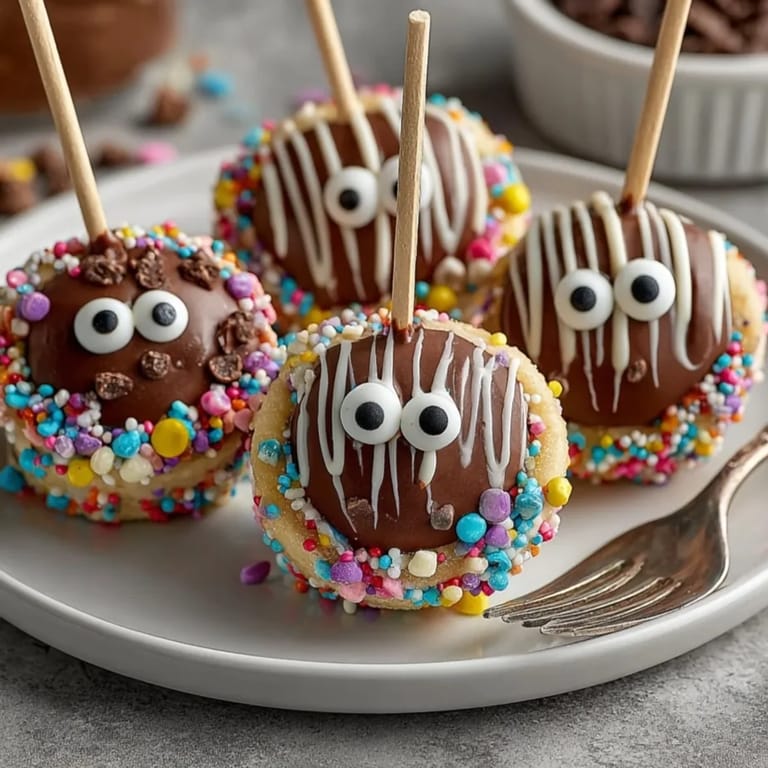 Homemade Spooky Chocolate-Covered Banana Bites cooling on parchment, kids will love these easy desserts.