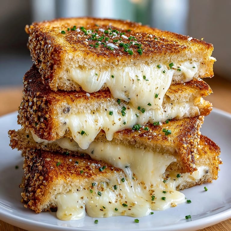 Making the perfect four cheese truffle grilled cheese: a comforting, gourmet sandwich experience close-up.