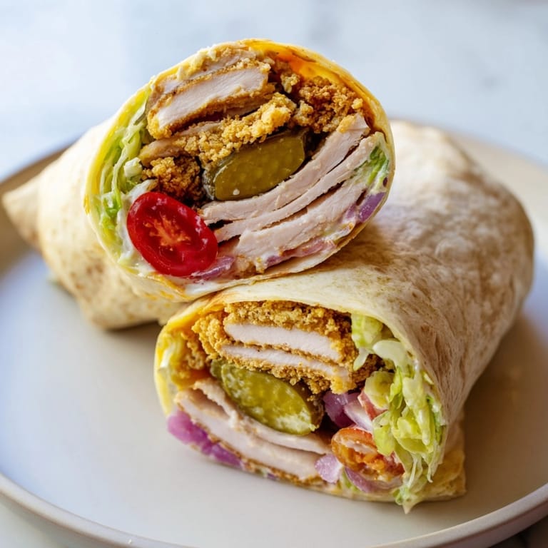 Stacked Fried Pickle Ranch Wraps, a satisfying mess of savory tangy, crispy textures.