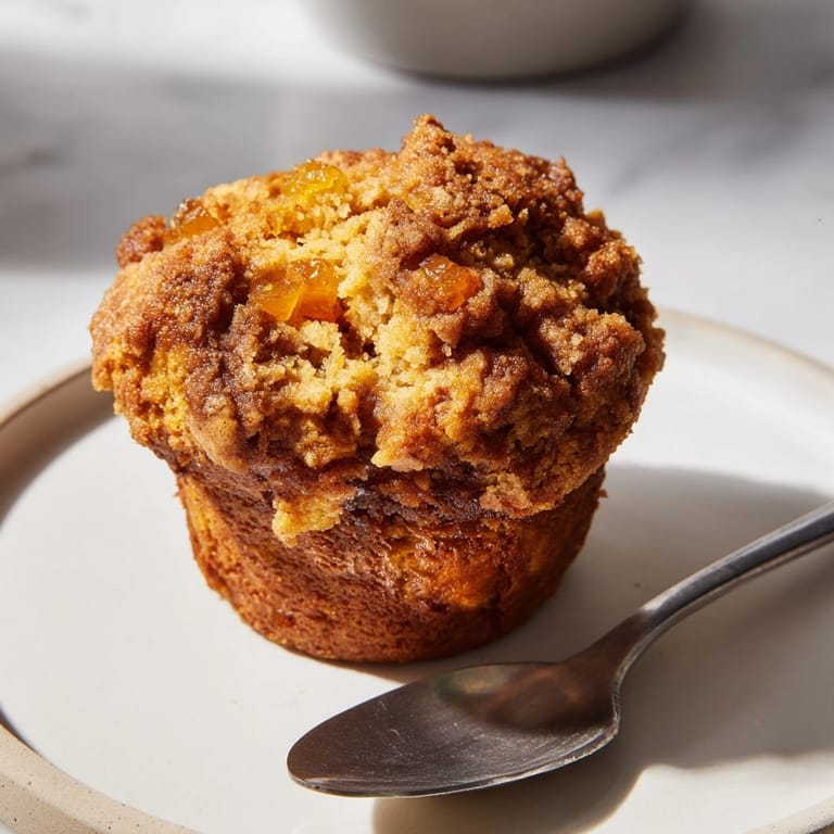 A batch of homemade Spicy Pumpkin Muffins with Candied Ginger cooling on a wire rack.