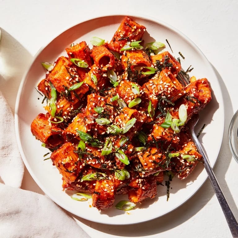 Savory Japanese Chili Miso Pasta Bites, perfect for entertaining, bursting with umami goodness.