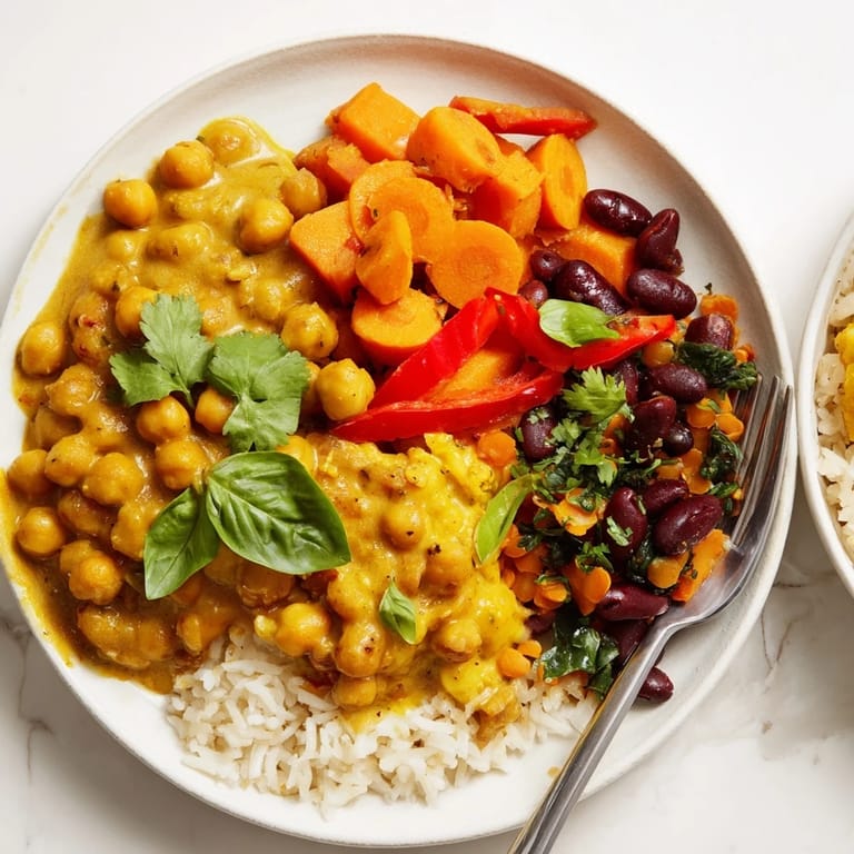 Aromatic Indian Chickpea Curry simmered with coconut milk, topped with fresh cilantro for extra flavor.
