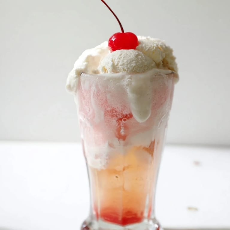 Enjoy a cold and creamy homemade cream soda float, perfect treat to cool off with.