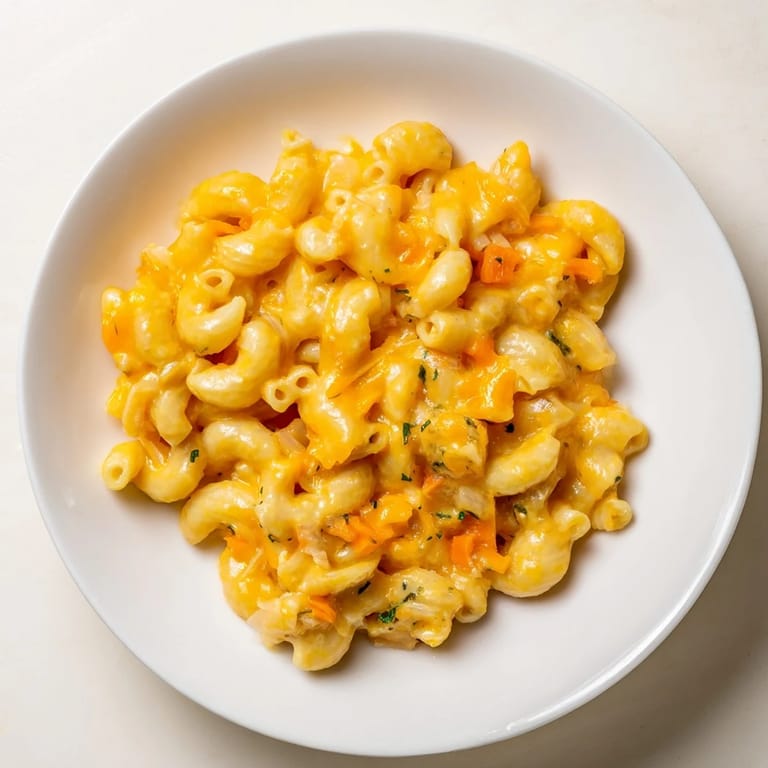 A close-up of golden One-Pot Butternut Squash Mac & Cheese, the perfect comfort food for a cozy dinner.