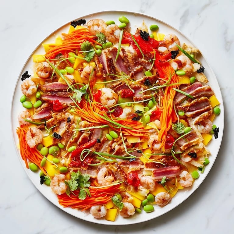 Beautifully arranged Lunar New Year Dragon Platter, showcasing fresh Asian flavors perfect for sharing.