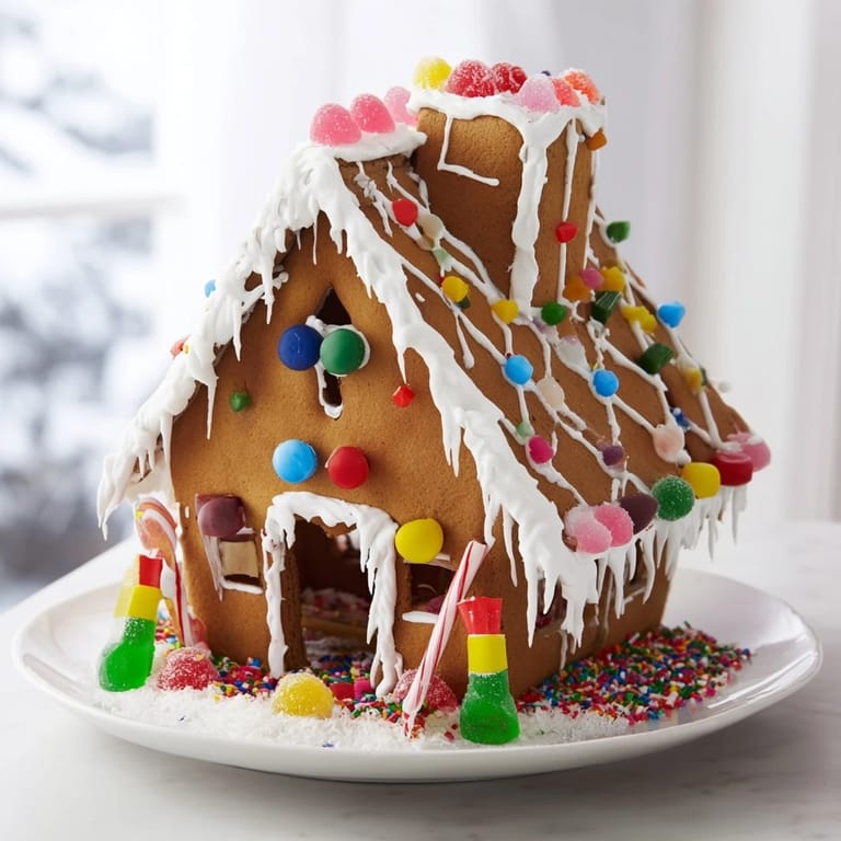 Ready to eat, this gingerbread house recipe boasts a charming design perfect for festive celebrations.