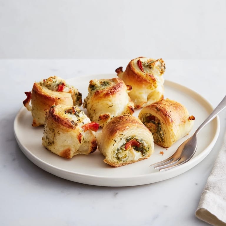 A stunning baked crown of Cercles d'Hôtes Couronne de Rouleaux, showcasing herbs and cheese filling for your appetizer spread.