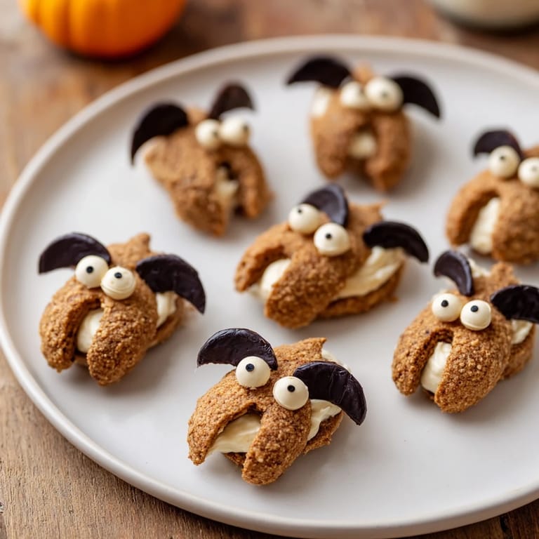 A visually appealing Flying Bat Halloween Snack Board overflowing with sweet and savory Halloween treats.