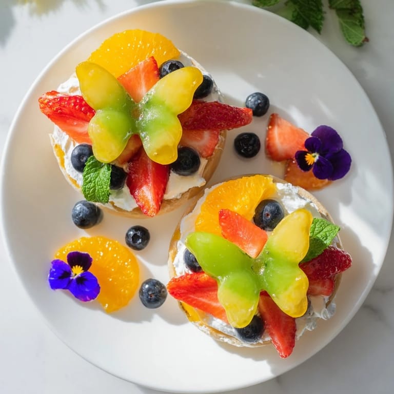 Vibrant Butterfly Fruit and Cream Cheese Board, perfect for spring; offering refreshing tastes with various fresh fruits.