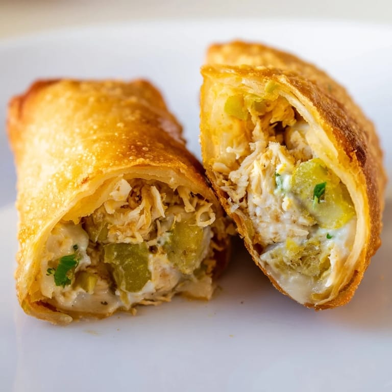 Freshly baked Mini Chicken Chimis with Jalapeño Cream Cheese filled with shredded chicken and served with cilantro and lime.  