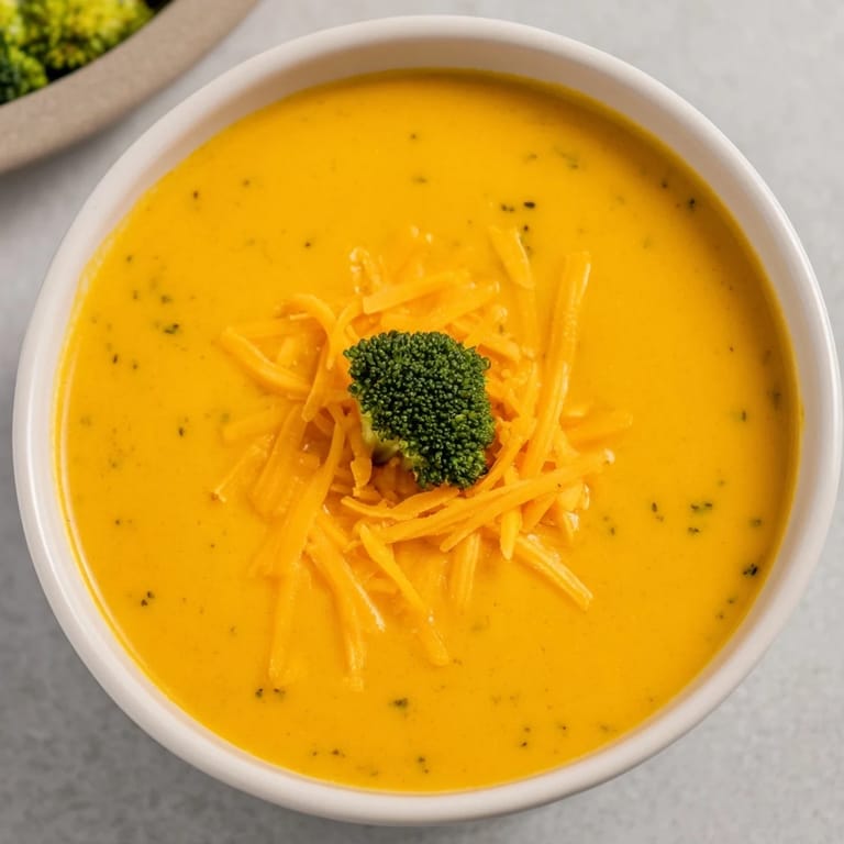 A comforting bowl of homemade Butternut Squash Broccoli Cheddar Soup, perfect with a slice of crusty bread for dipping.