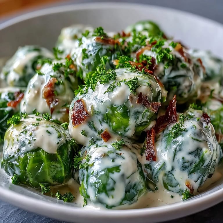 Buttery, garlicky Brussels sprouts simmered in a rich Dijon cream cheese sauce, served warm with a bright lemon finish for American weeknight meals.