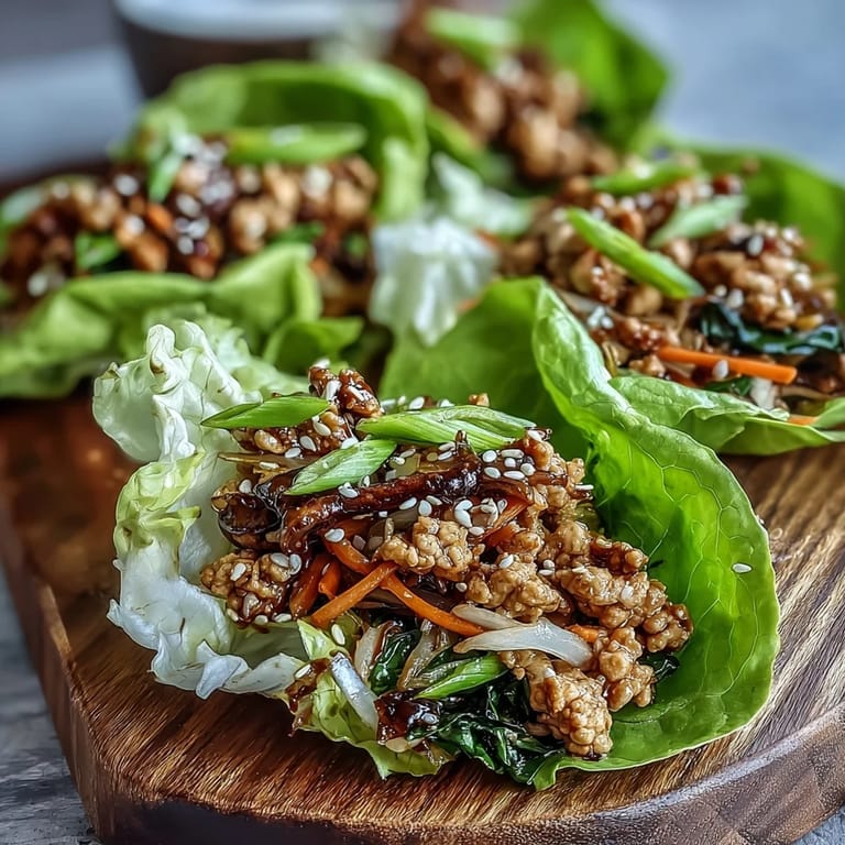 Healthy Turkey Potsticker Stir-Fry Lettuce Wraps served in crisp butter lettuce cups, perfect for a low-carb meal.