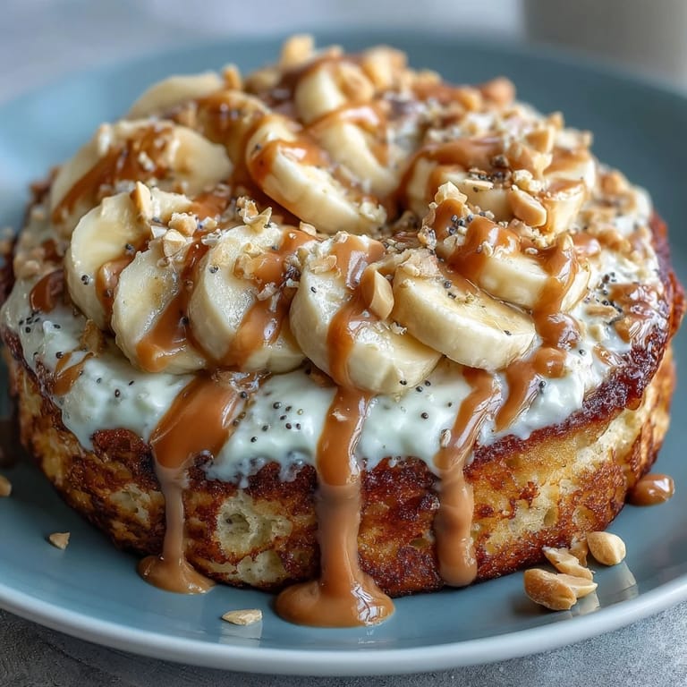 Creamy Greek yogurt frosting crowns this baked High-Protein Breakfast Pizza Bowl for an indulgent morning.