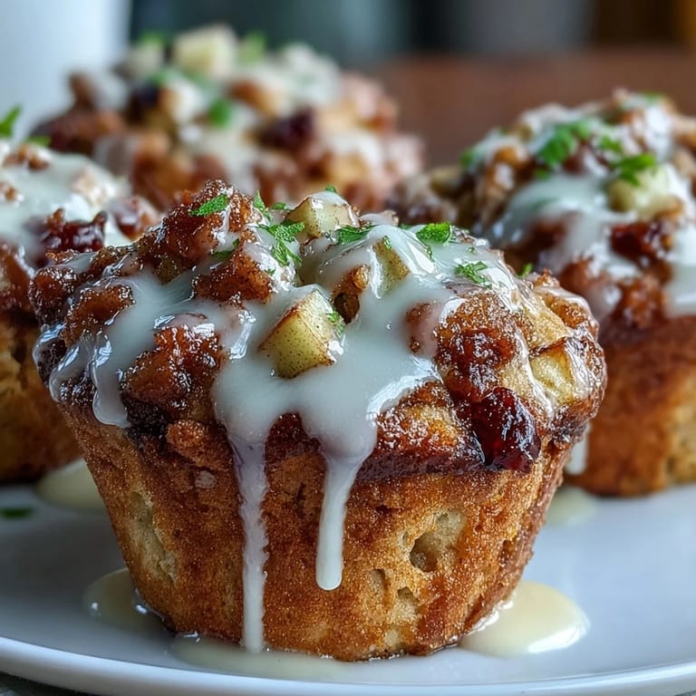 Freshly baked Apple Fritter Muffins cooling on a wire rack next to apples.