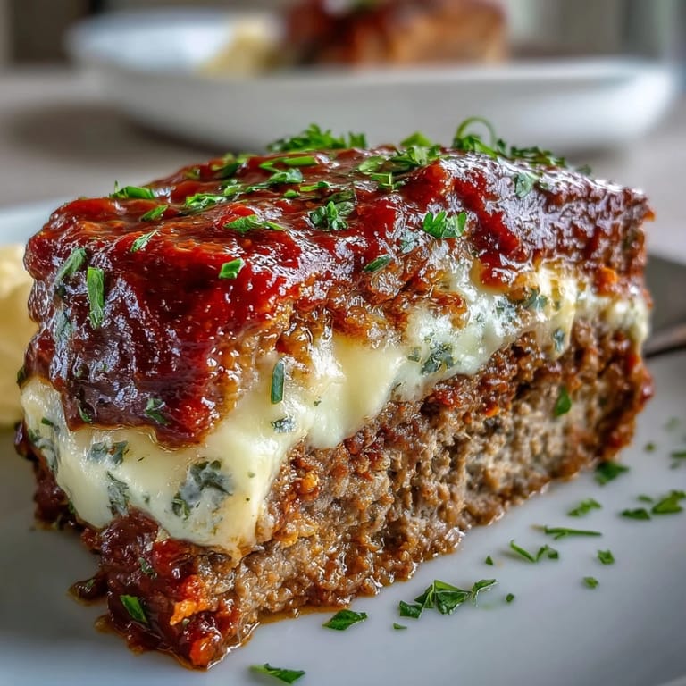 Italian Meatloaf with Mozzarella served alongside roasted vegetables on a ceramic plate, perfect for a cozy family dinner.