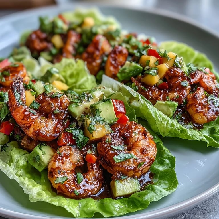 Easy fusion-style shrimp lettuce tacos served with extra lime wedges for a light summery dinner.
