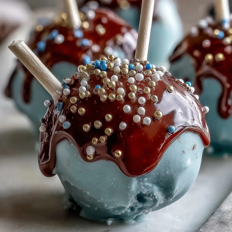 Colorful cake pops decorated with your school's colors and golden sprinkles, perfect for honoring graduates with a sweet, themed dessert.