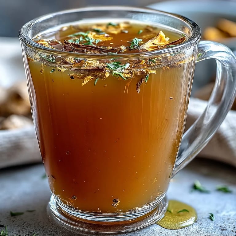 Rustic roasted dandelion root tea with fresh ginger and turmeric, garnished with a cinnamon stick for extra aroma.