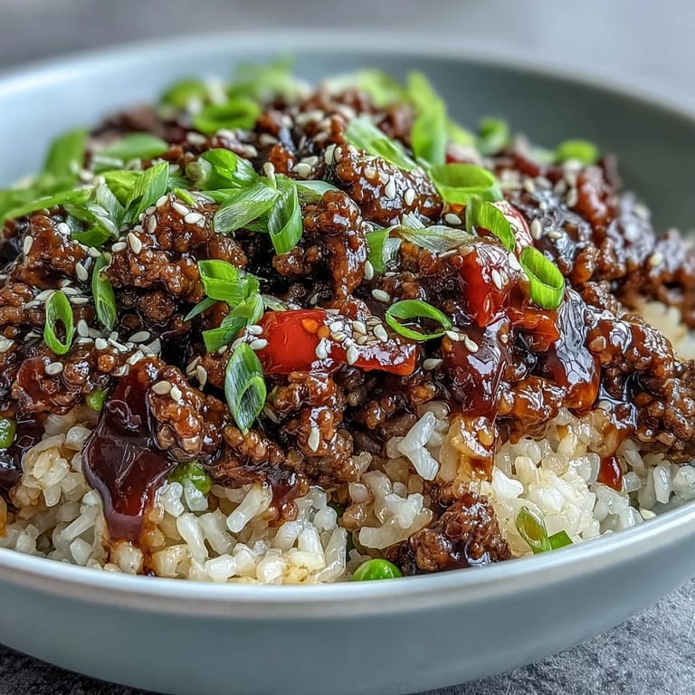 Quick Simple High Protein Beef Bowl, packed with flavorful ground beef and healthy greens.