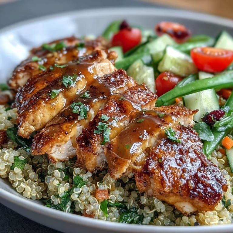 High protein spring meal prep bowls loaded with roasted chicken, crisp snap peas, cherry tomatoes, and quinoa—ideal for balanced, energizing weekday meals.