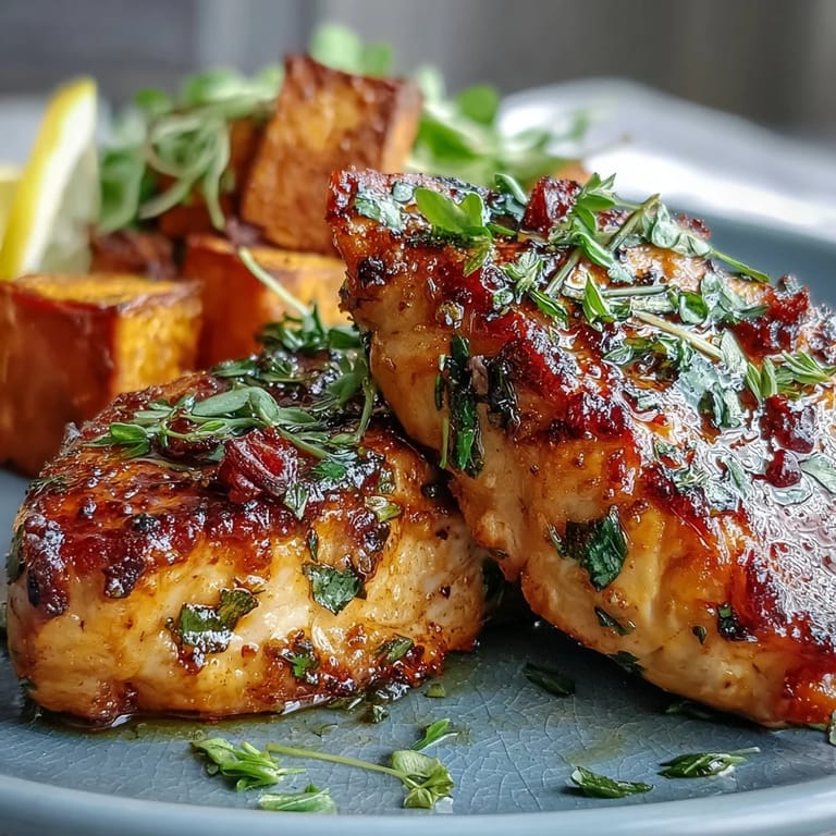 Juicy baked chicken and tender sweet potatoes served with vibrant greens, perfect for easy weekday meals.