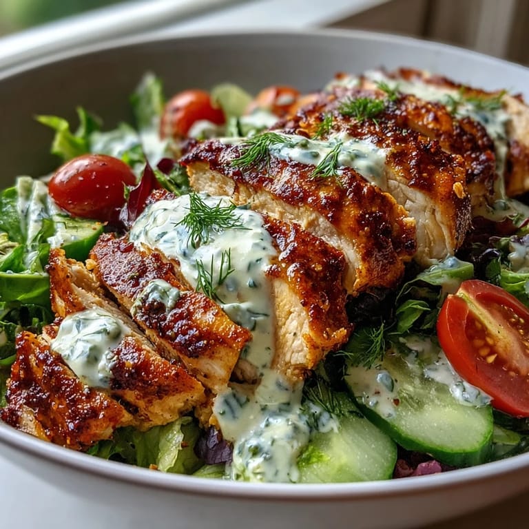 High protein chicken meal prep bowls packed with juicy chicken, crisp vegetables, and zesty lemon yogurt dressing.