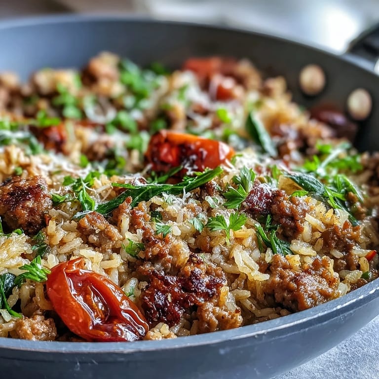 Hearty turkey rice skillet featuring tender turkey, aromatic spices, and colorful veggies—perfect for a quick, nutritious dinner.