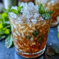 Kentucky Derby Mint Julep Mocktail with Fresh Mint, served in a silver cup with crushed ice and a mint sprig garnish