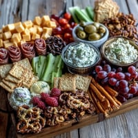 Festive grad party snack board loaded with sweet and savory bites, perfect for celebrating graduates and delighting guests of all ages.
