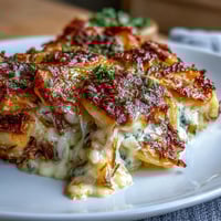 Golden, bubbling scalloped potatoes layered with sharp cheddar and mozzarella, baked to creamy perfection.