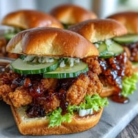Golden brown crispy hot honey chicken sandwich ready to devour.